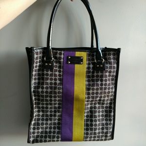 Kate Spade Logo Tote - Brown Yellow Purple